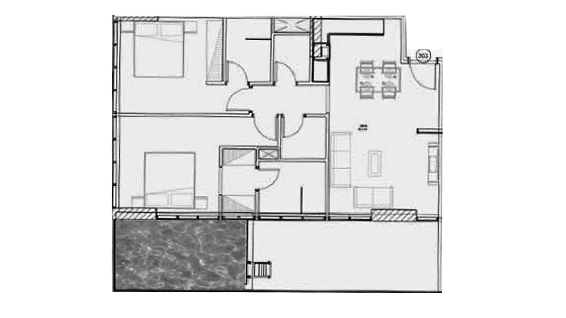 Apartment floor plan, 2 bedrooms in SAMANA GOLF VIEWS No. 11008